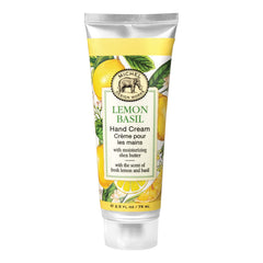 Texture riche de la crème mains Lemon Basil, absorption rapide.