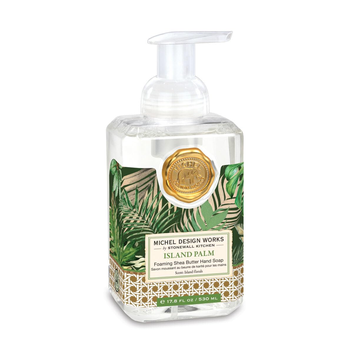 Michel Design Works - bouteille-pompe île-palmes pour lavage des mains doux et parfumé