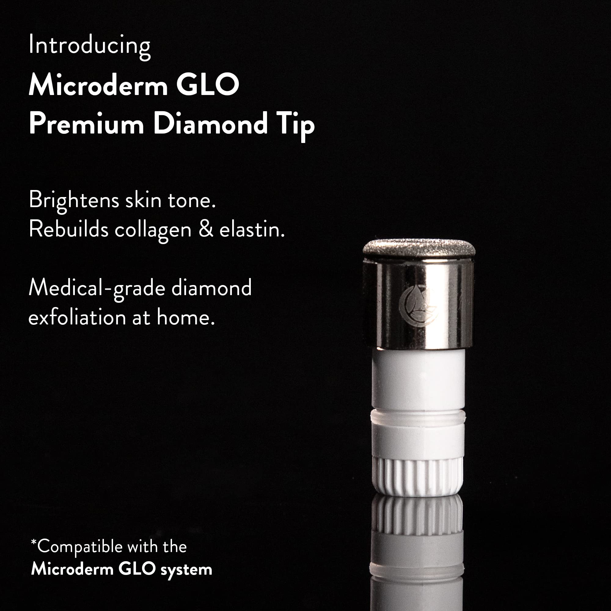 Microderm GLO outil diamant en action pour résultats salon à domicile