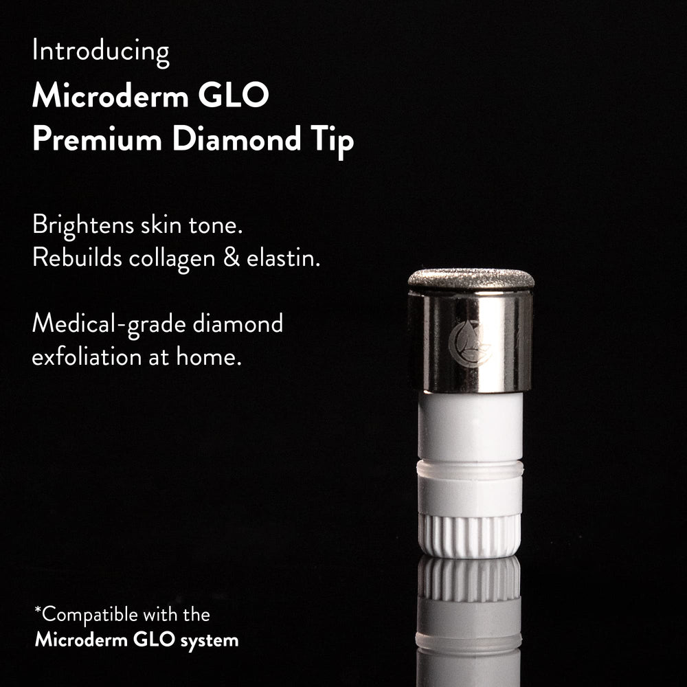 Microderm GLO outil diamant en action pour résultats salon à domicile