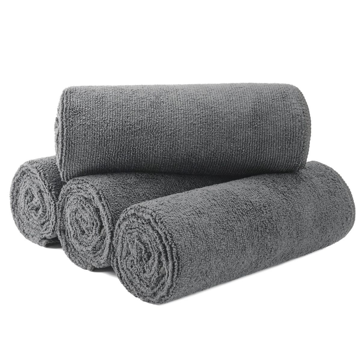 MICROFI serviettes microfibre gris 16x29, absorption rapide pour cheveux.