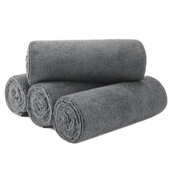 MICROFI serviettes microfibre gris 16x29, absorption rapide pour cheveux.