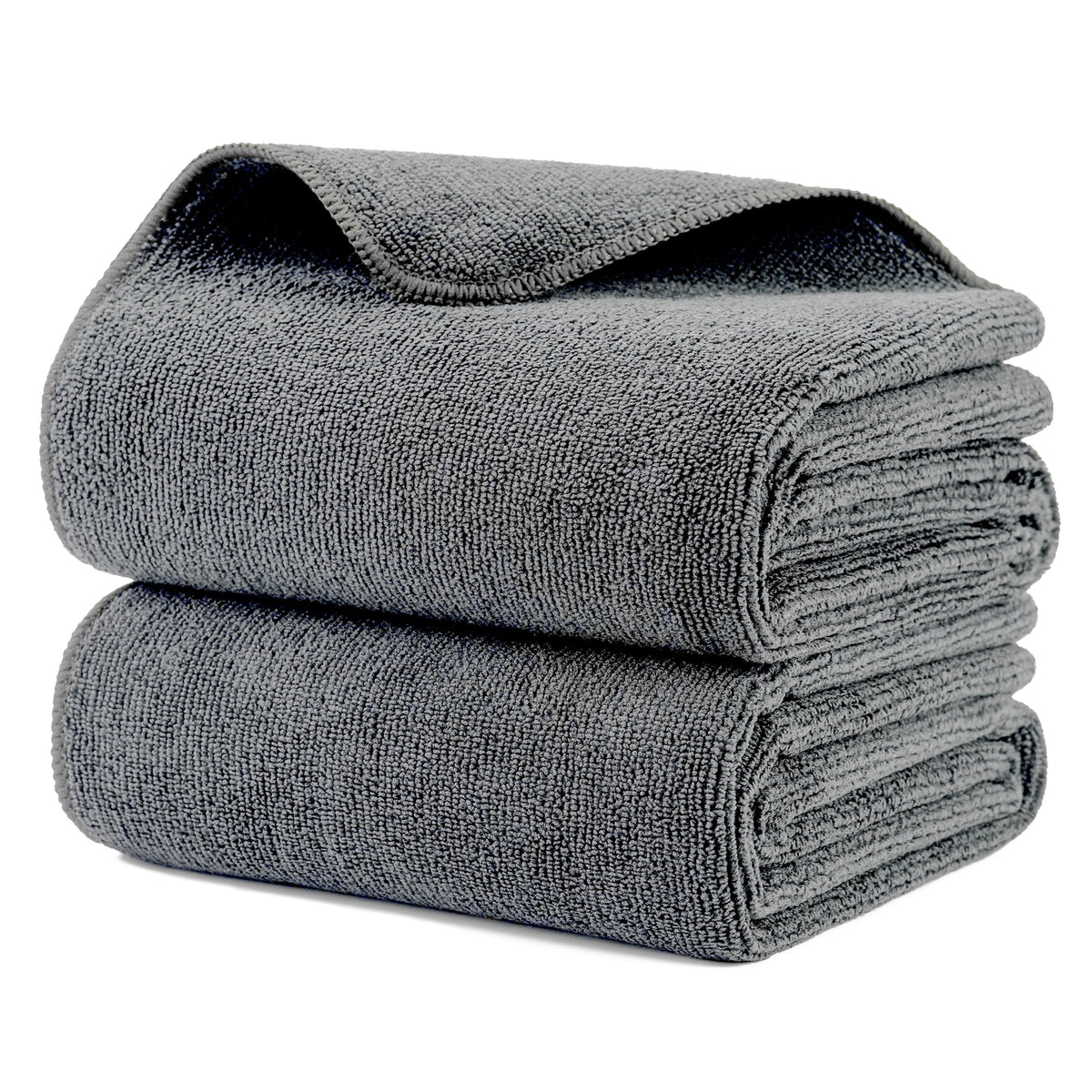 Microfi serviette de séchage capillaire en microfibre gris, absorption rapide après lavage.