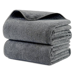 Microfi serviette de séchage capillaire en microfibre gris, absorption rapide après lavage.