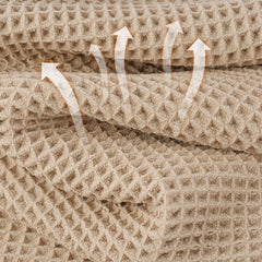 MICROFI serviettes visage gaufre beige, remplacement pratique pour le quotidien.