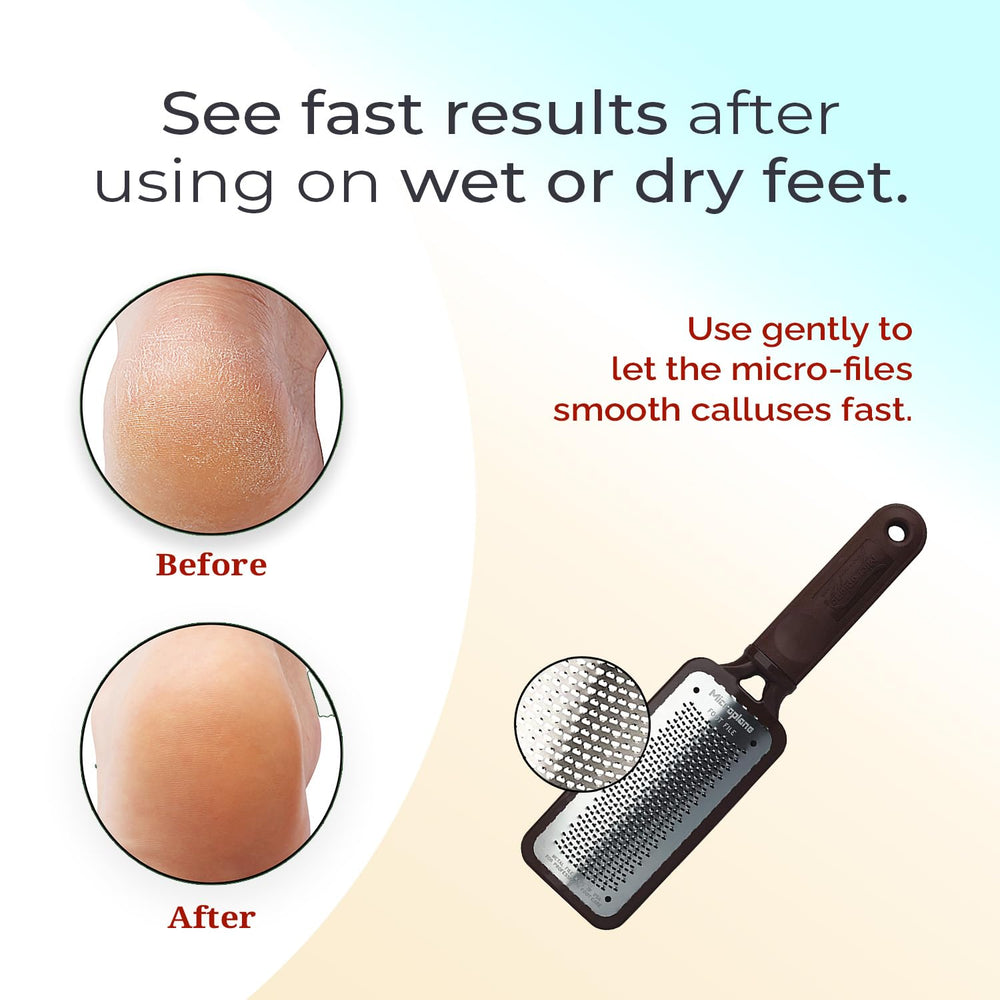 Microplane Colossal Raspe-Pied Séchage-Utilisation, pratique après douche ou bain