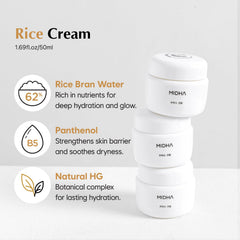 MIDHA Crème Riz Absorption Rapide: pénètre rapidement sans laisser de gras.
