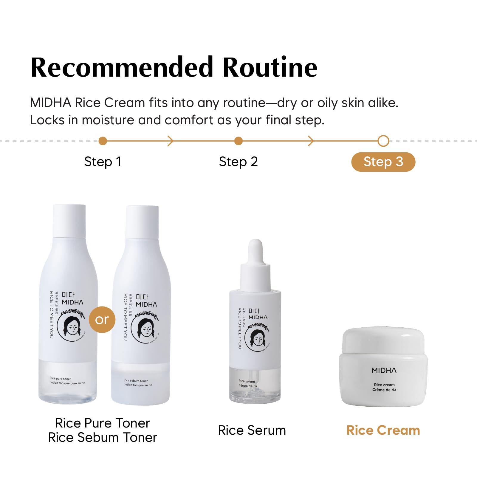 MIDHA Crème Riz Sensations Douceur: texture légère qui ne colle pas.