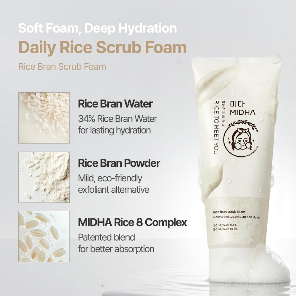 MIDHA mousse-crème légère visage hydratant et nettoyant.