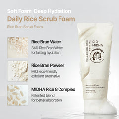 MIDHA mousse-crème légère visage hydratant et nettoyant.