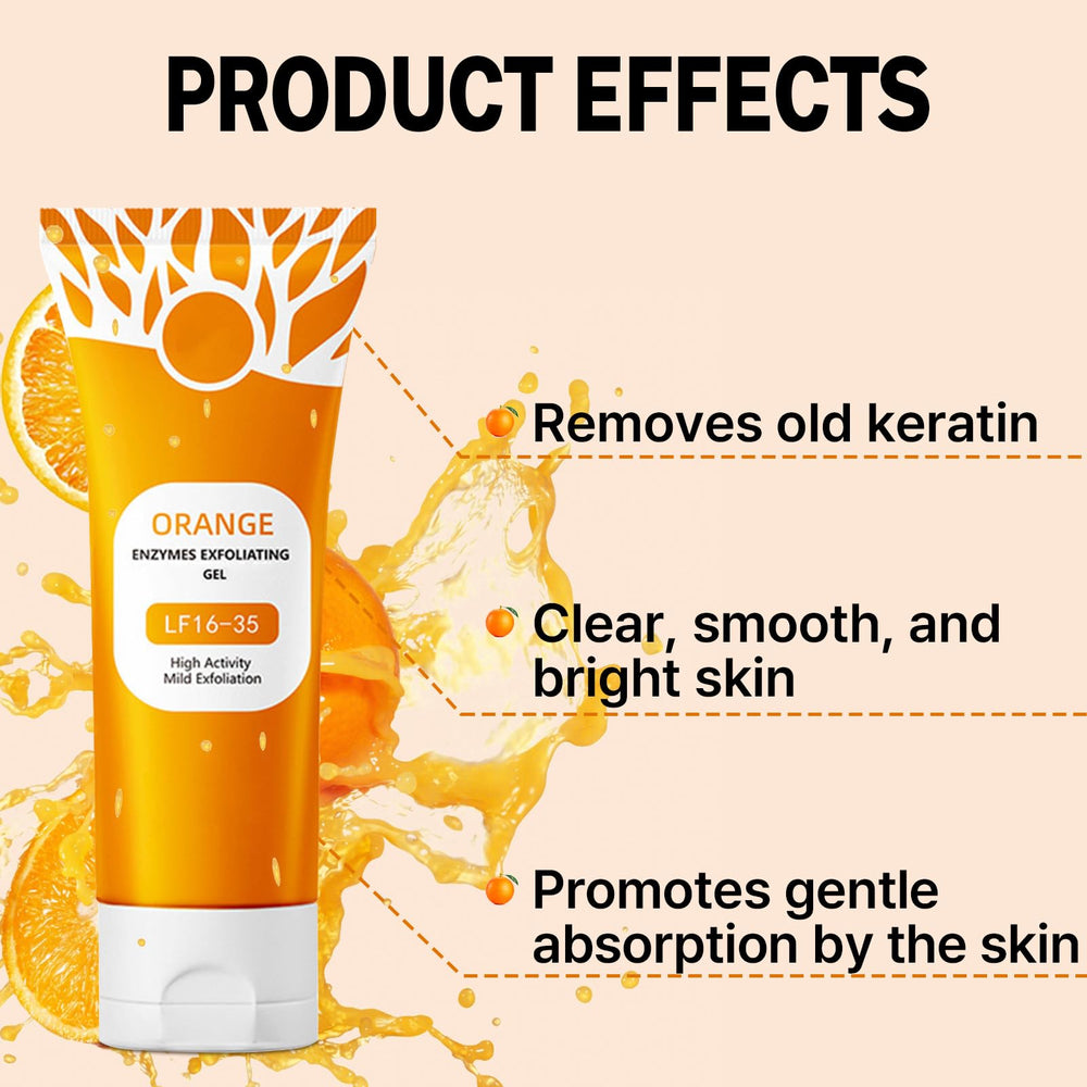 Miehoous gel exfoliant orange application simple et rapide.
