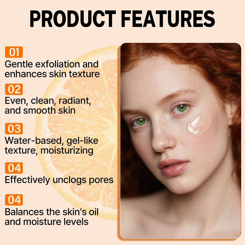 Miehoous gel exfoliant orange hydrate durablement la peau après utilisation.