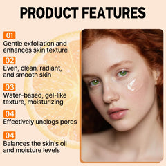Miehoous gel exfoliant orange hydrate durablement la peau après utilisation.