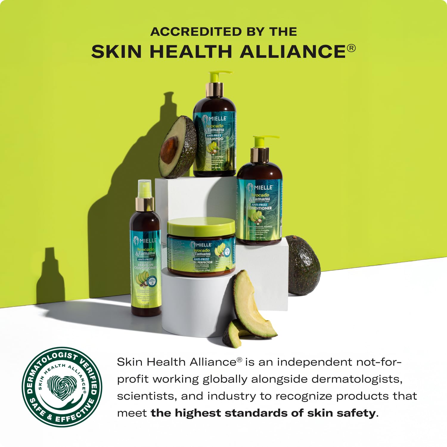 Ingredients highlight of Mielle Avocado & Tamanu Curly Mousse with avocado and tamanu