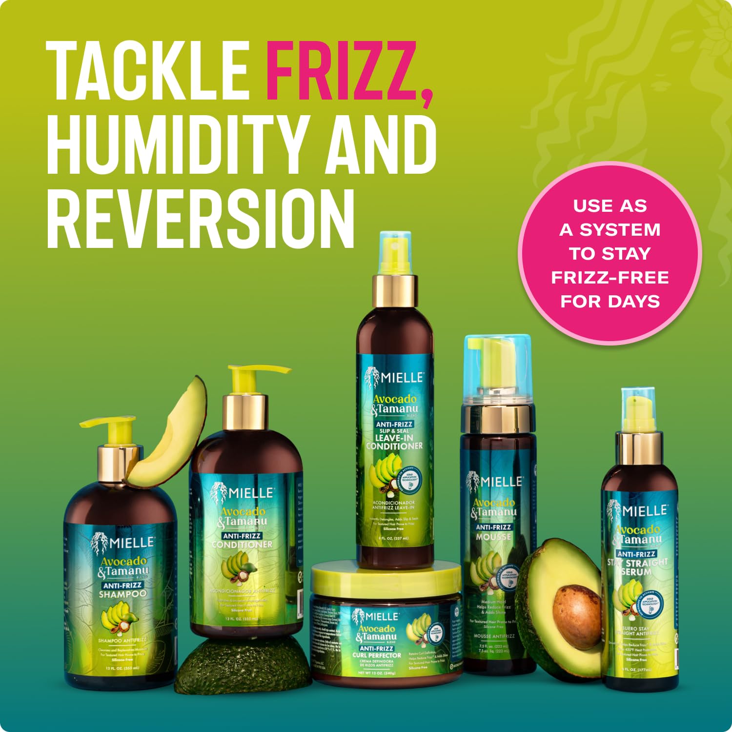 Mielle Avocado & Tamanu Curly Mousse ideal for prepping straight styles