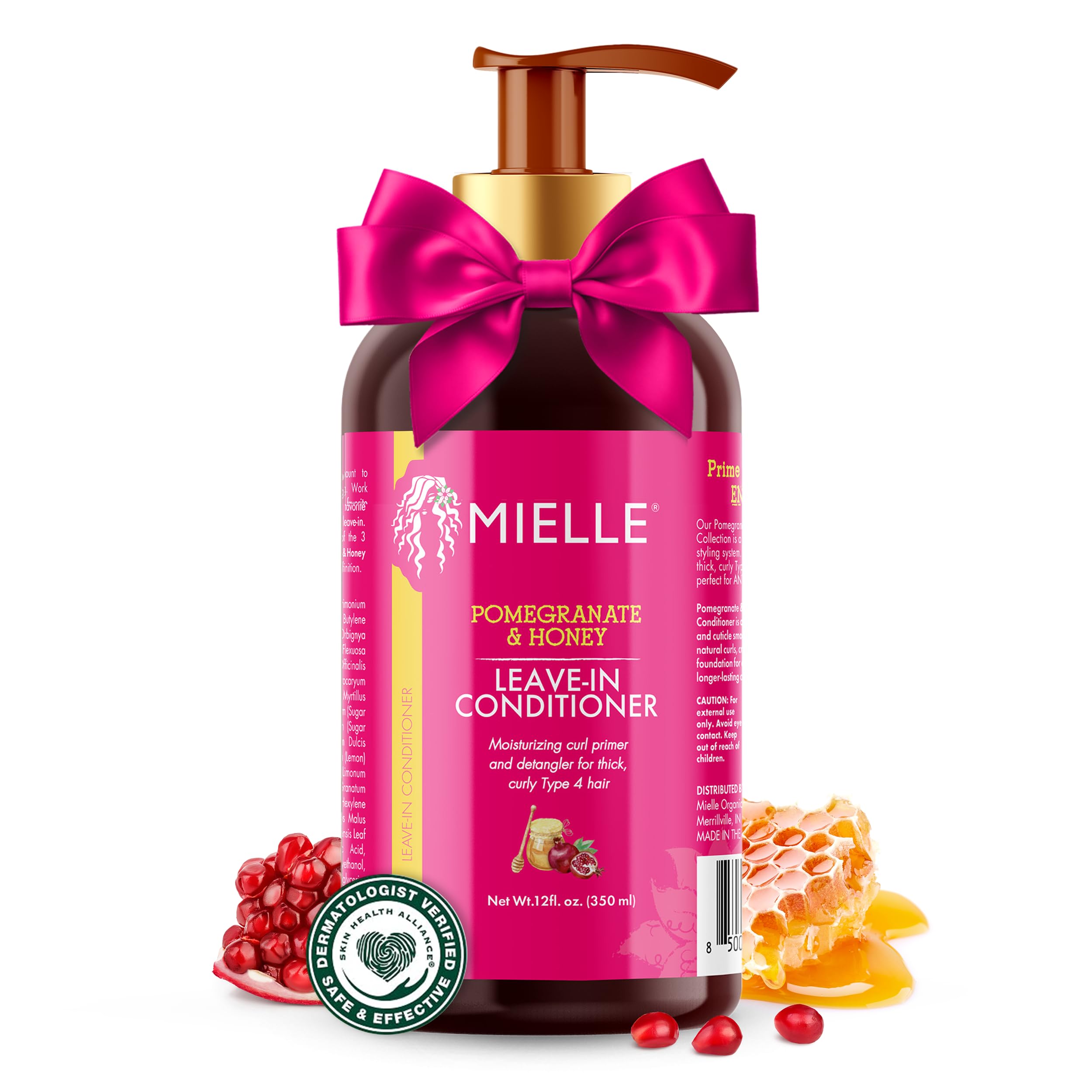 Bouteille Mielle Pomegranate & Honey, démêlage facile et hydratation profonde pour boucles