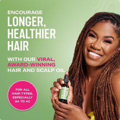 Flacon Mielle d’huile capillaire pour cheveux, application pratique et homogène.