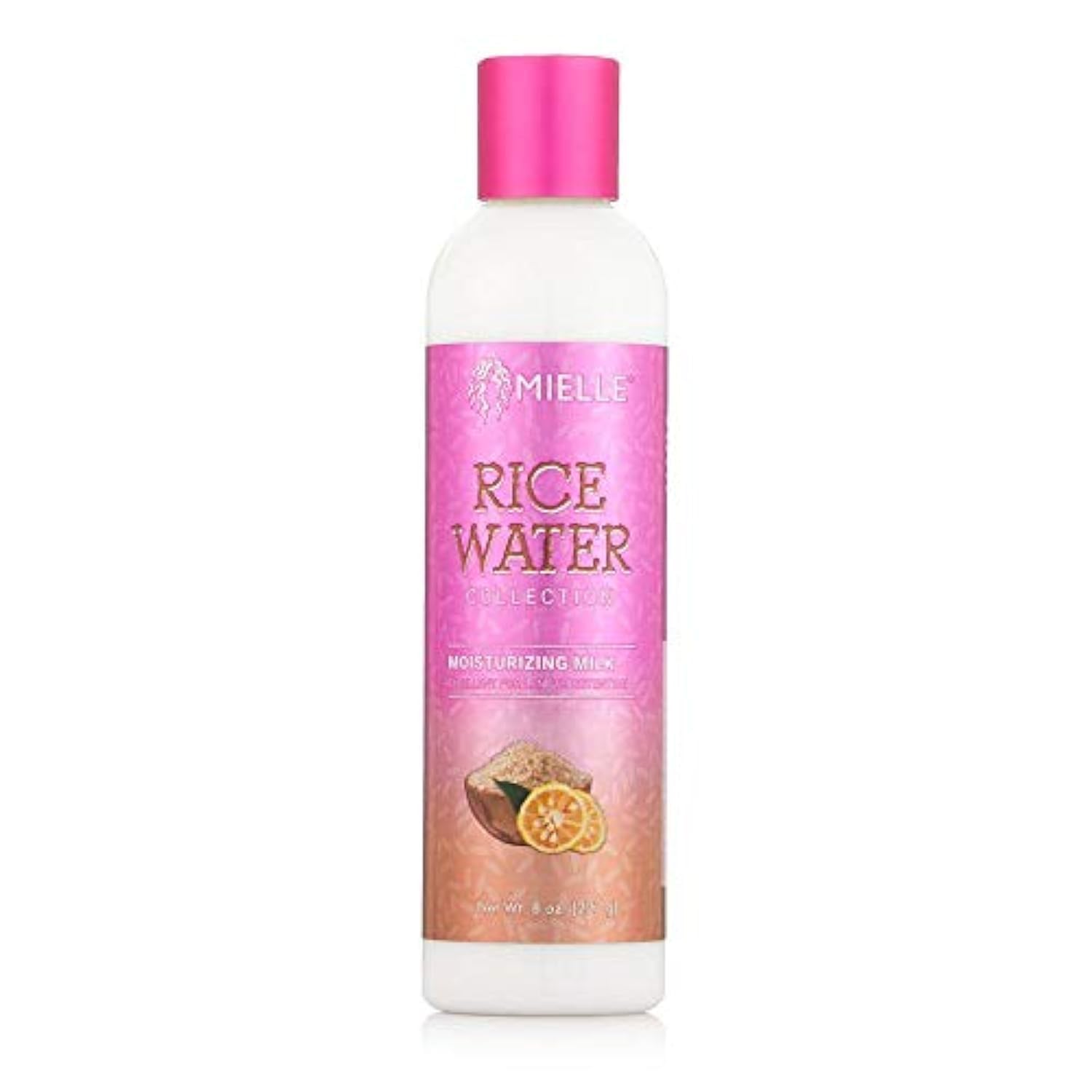 Mielle Lait Hydratant Eau de Riz – Bouteille de 237 ml, hydratation efficace des boucles.