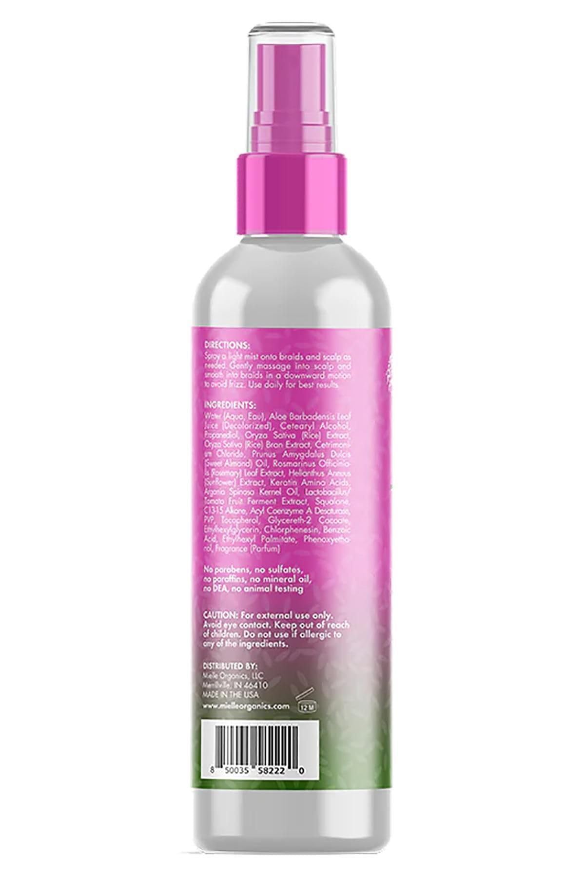 Hydratant crème onctueuse à base d’eau de riz et aloe pour cheveux tressés, nourrissant et non gras.