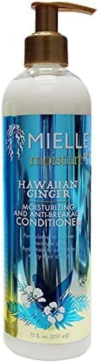 Mielle Organics Moisture RX Hawaiian Ginger – étiquette produit, utilisation quotidienne nourrissante.