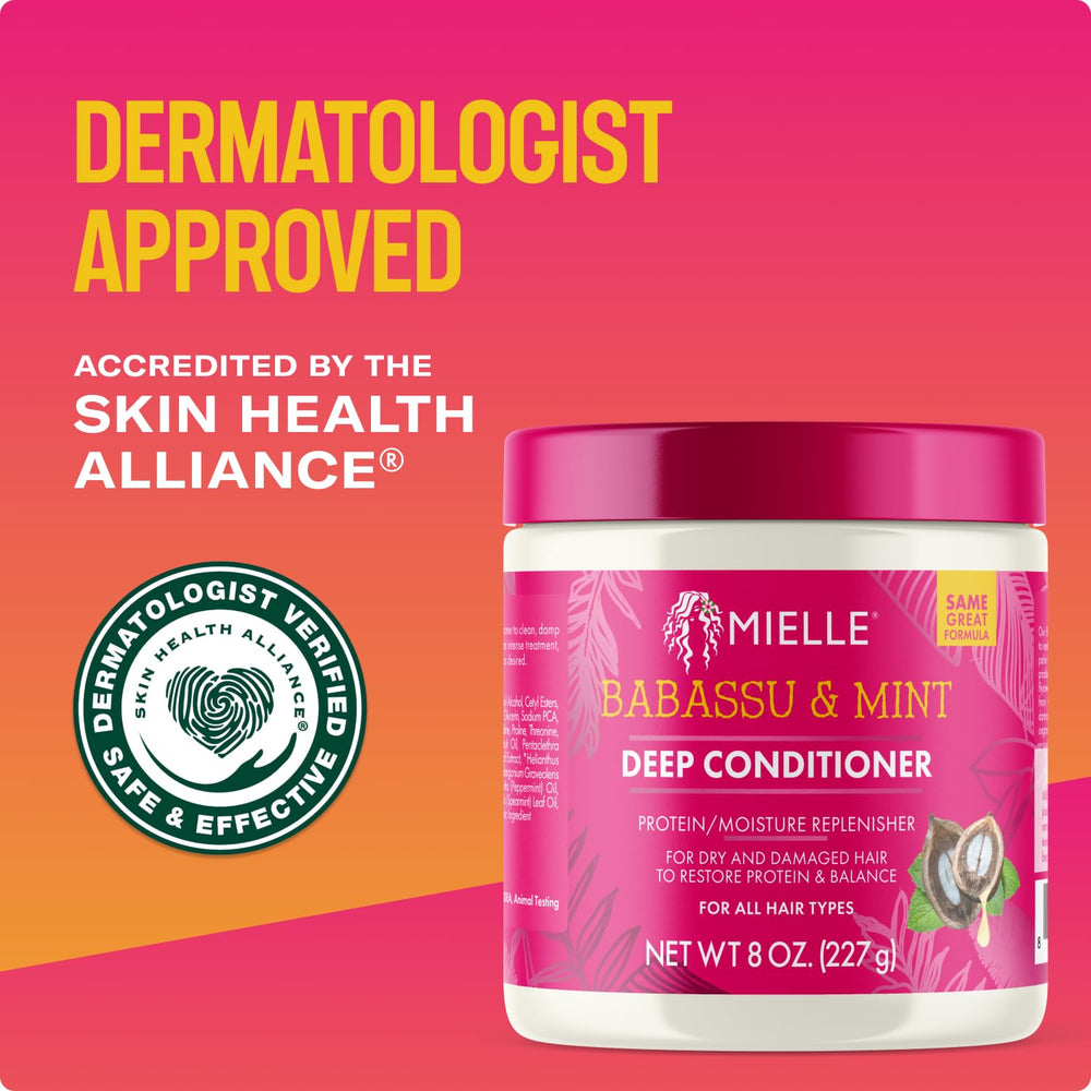 Mielle Organics Babassu et Menthe : action chauffante de 30 minutes pour un soin intensif.