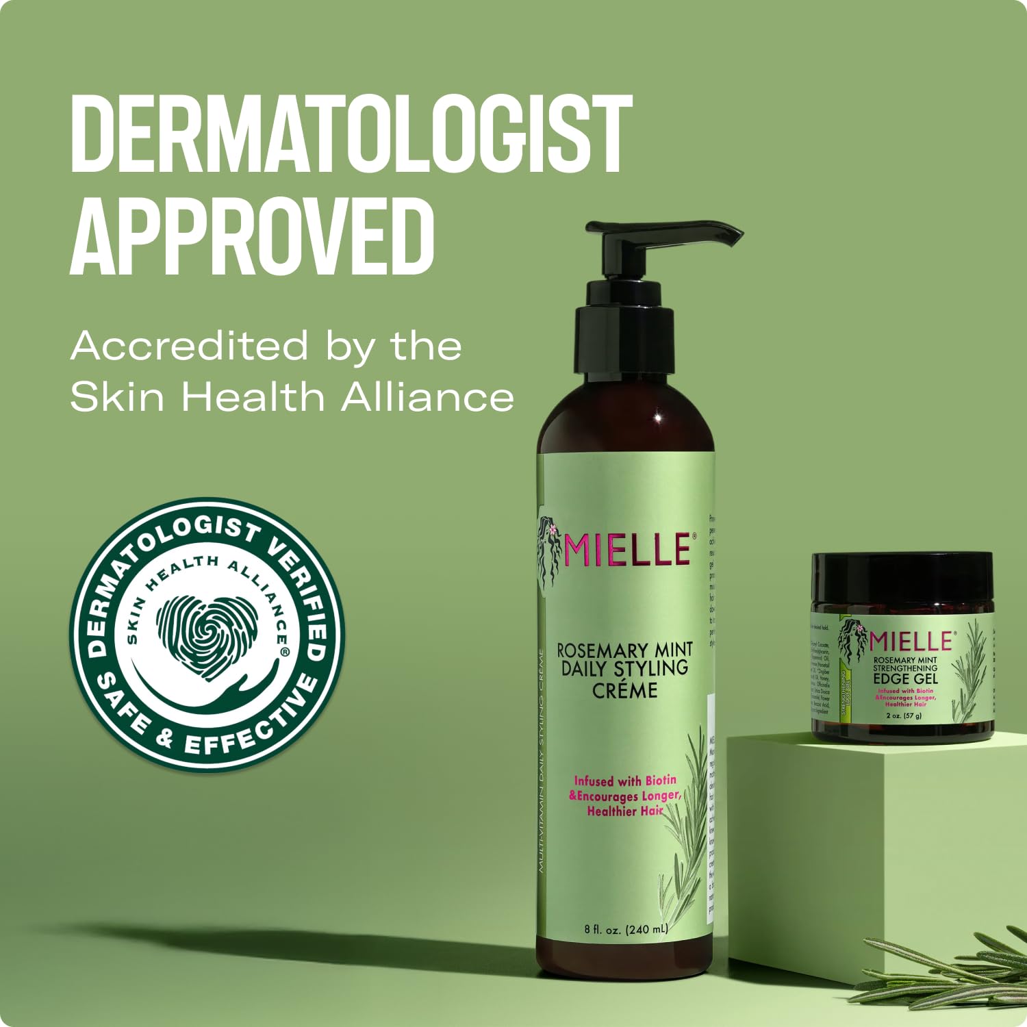 Mielle Organics romarin-menthe, biotine pour une fraîcheur quotidienne.