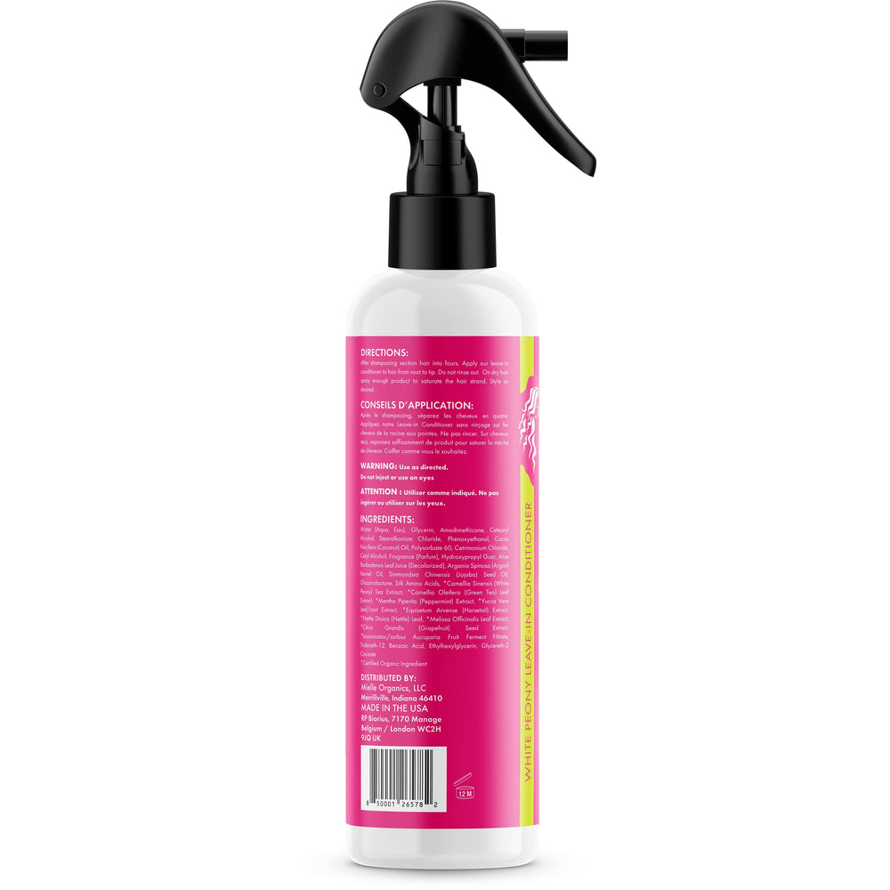 Démêlage rapide avec Mielle Organics détanglant à la pivoine blanche.
