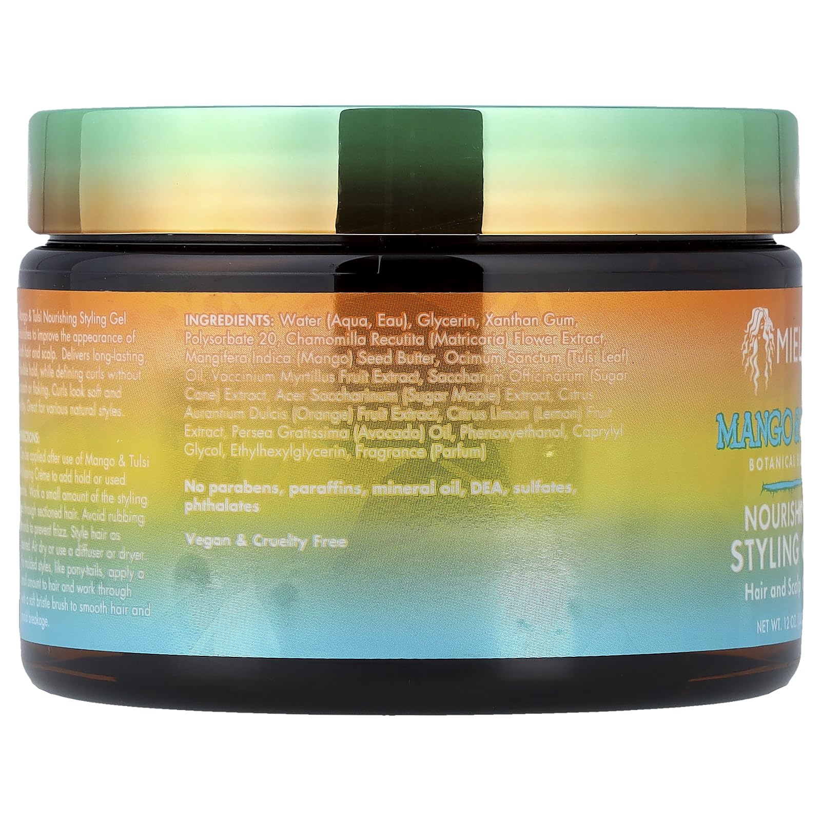 Application facile du gel Mielle pour coiffure sans résidus et tenue légère.