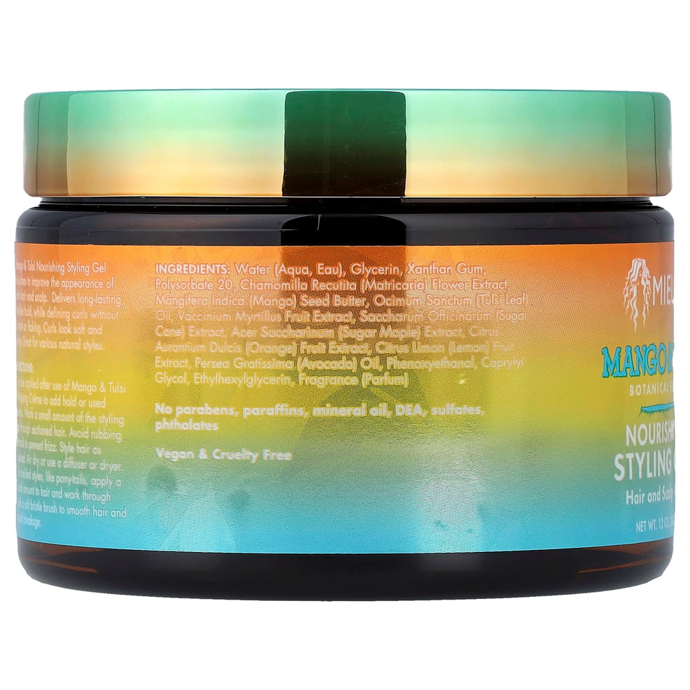 Application facile du gel Mielle pour coiffure sans résidus et tenue légère.