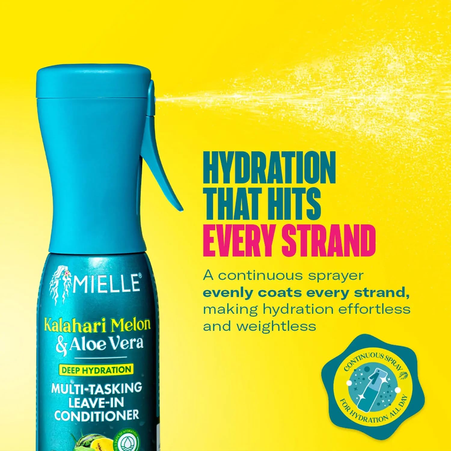 Mielle Organics Kalahari Melon & Aloe Vera - étiquette et emballage attractifs du produit.