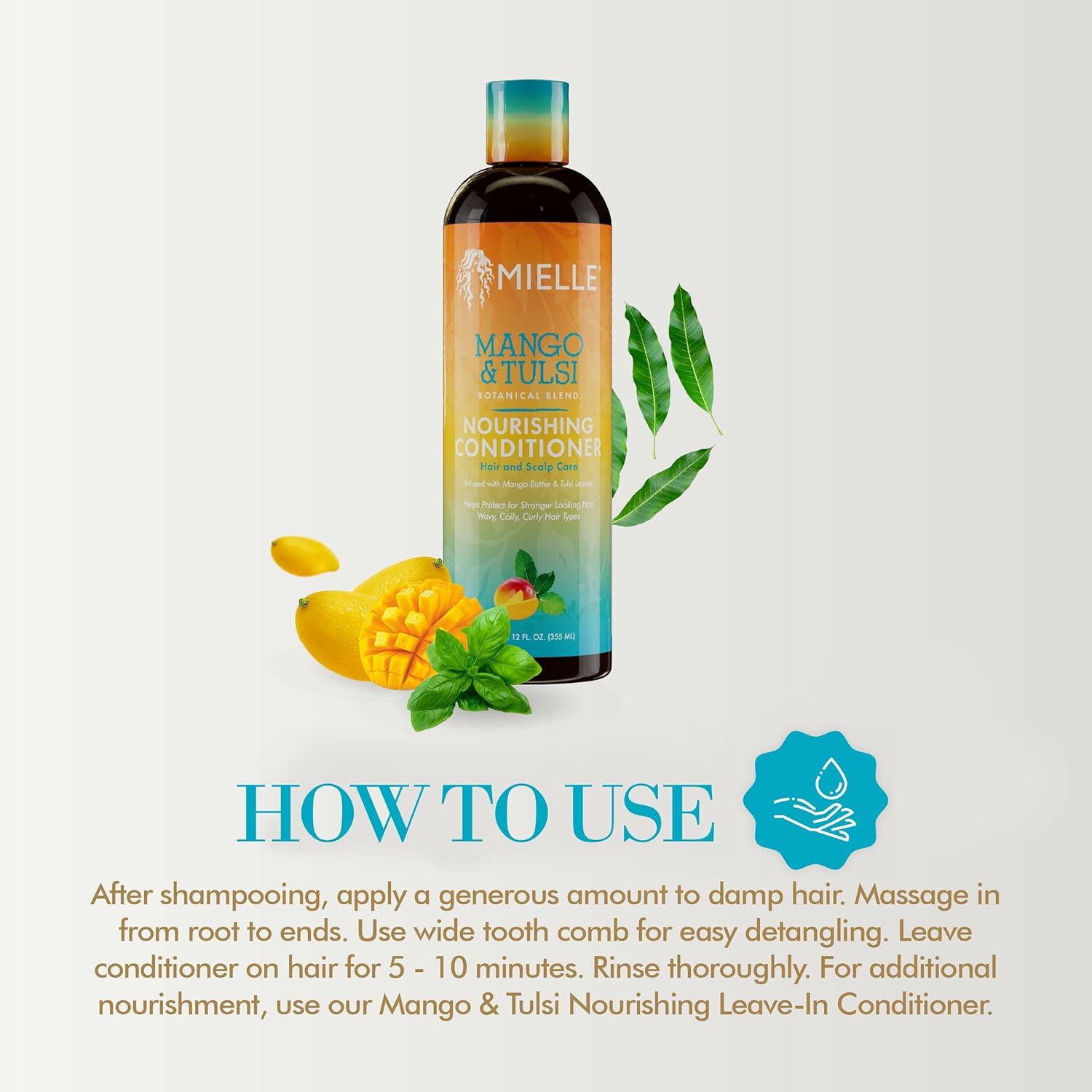 Mielle Organics Mango Tulsi – formulation vegetale pour cheveux forts et proteges