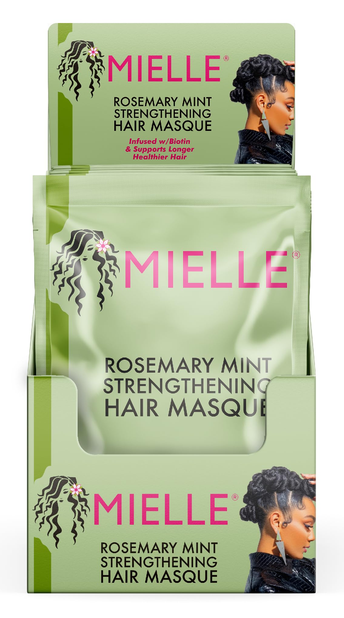 Mielle Organics Masque Romarin Menthe : texture crème hydratante pour cheveux plus forts