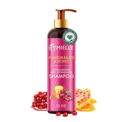 Shampoing Grenade et Miel Mielle Organics en bouteille, démêlage facilité.