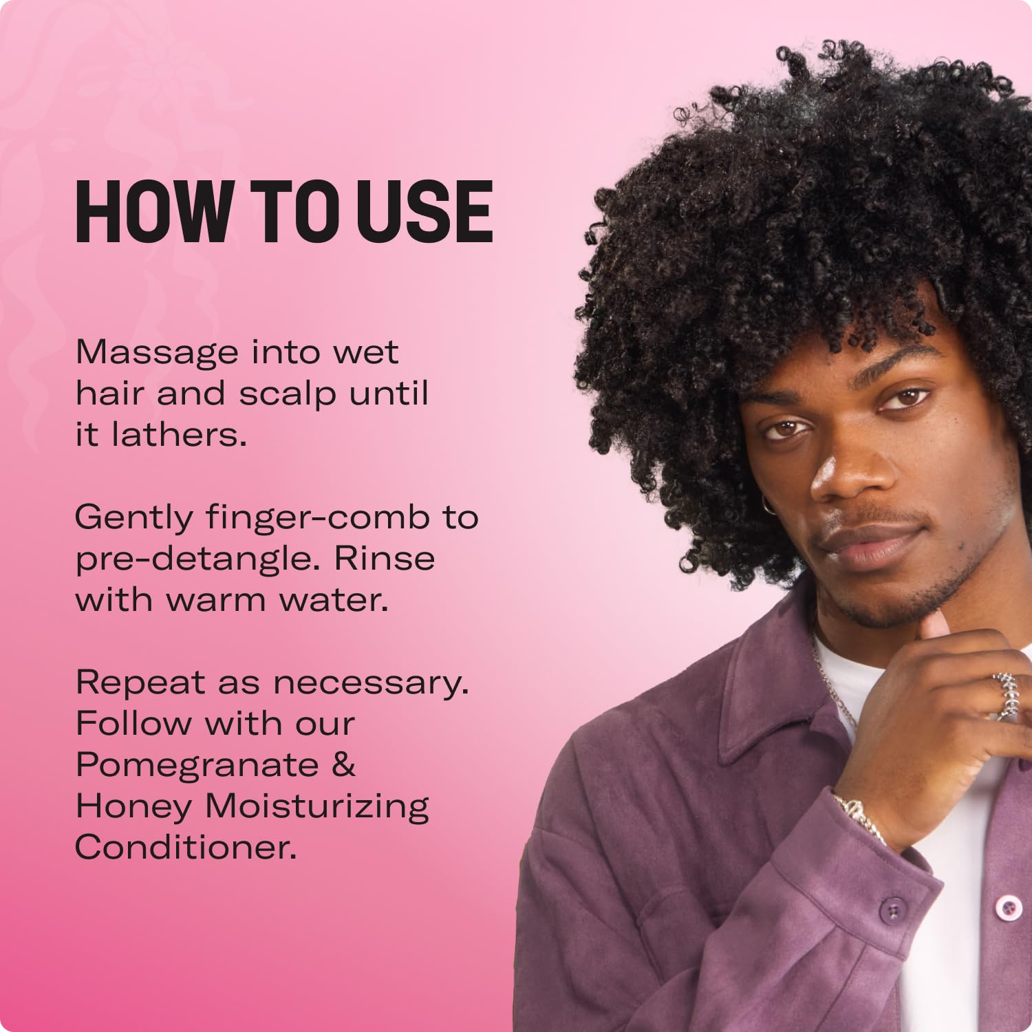 Shampoing Nettoyage Cuir Chevelu Mielle Organics en douceur.