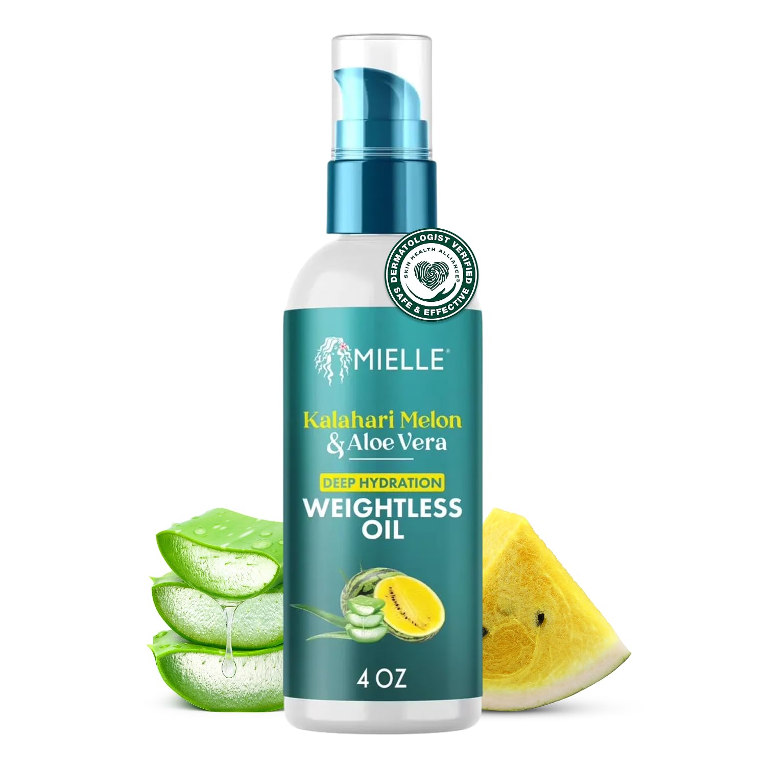 Mielle Organics Weightless Hair Oil bottle close-up highlighting lightweight hydration for dry curls.