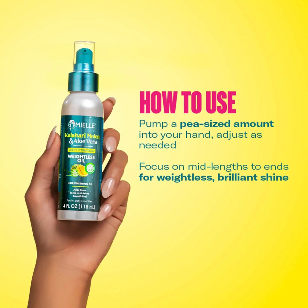 Mielle Organics oil mid-week curl refresh revives moisture on textured hair.