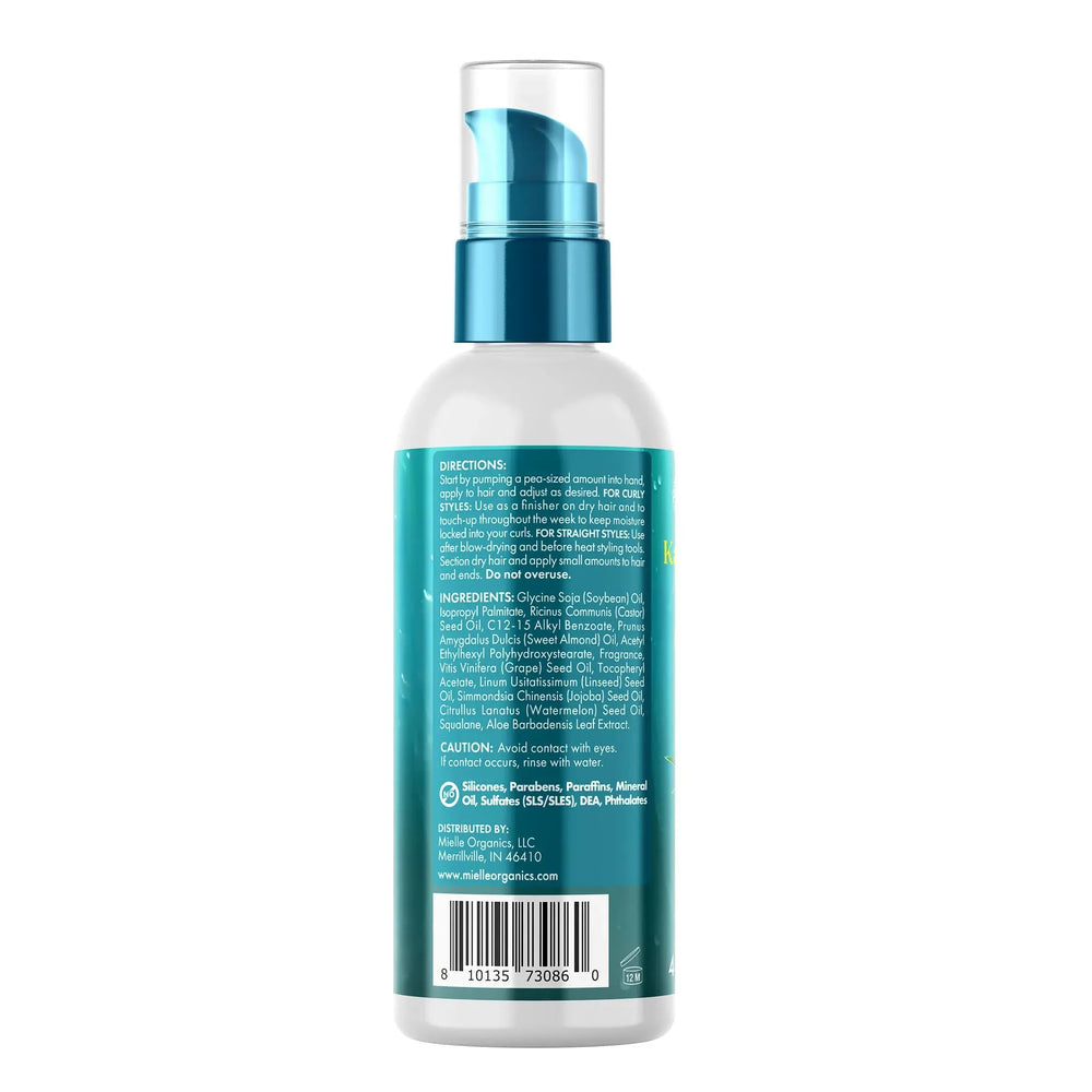 Mielle Organics Weightless Hair Oil pump-dispense for controlled pea-sized application.