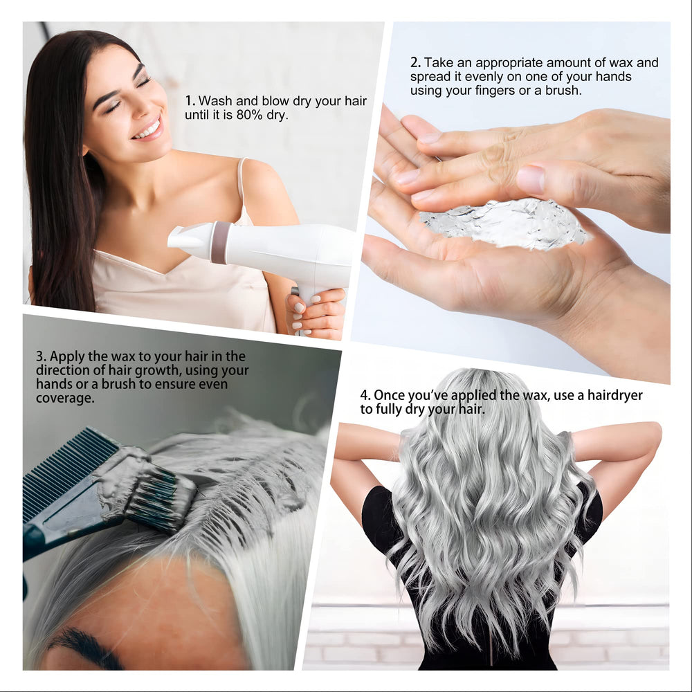 Brillance naturelle sur cheveux gris grâce à la cire colorante Mifeloy.