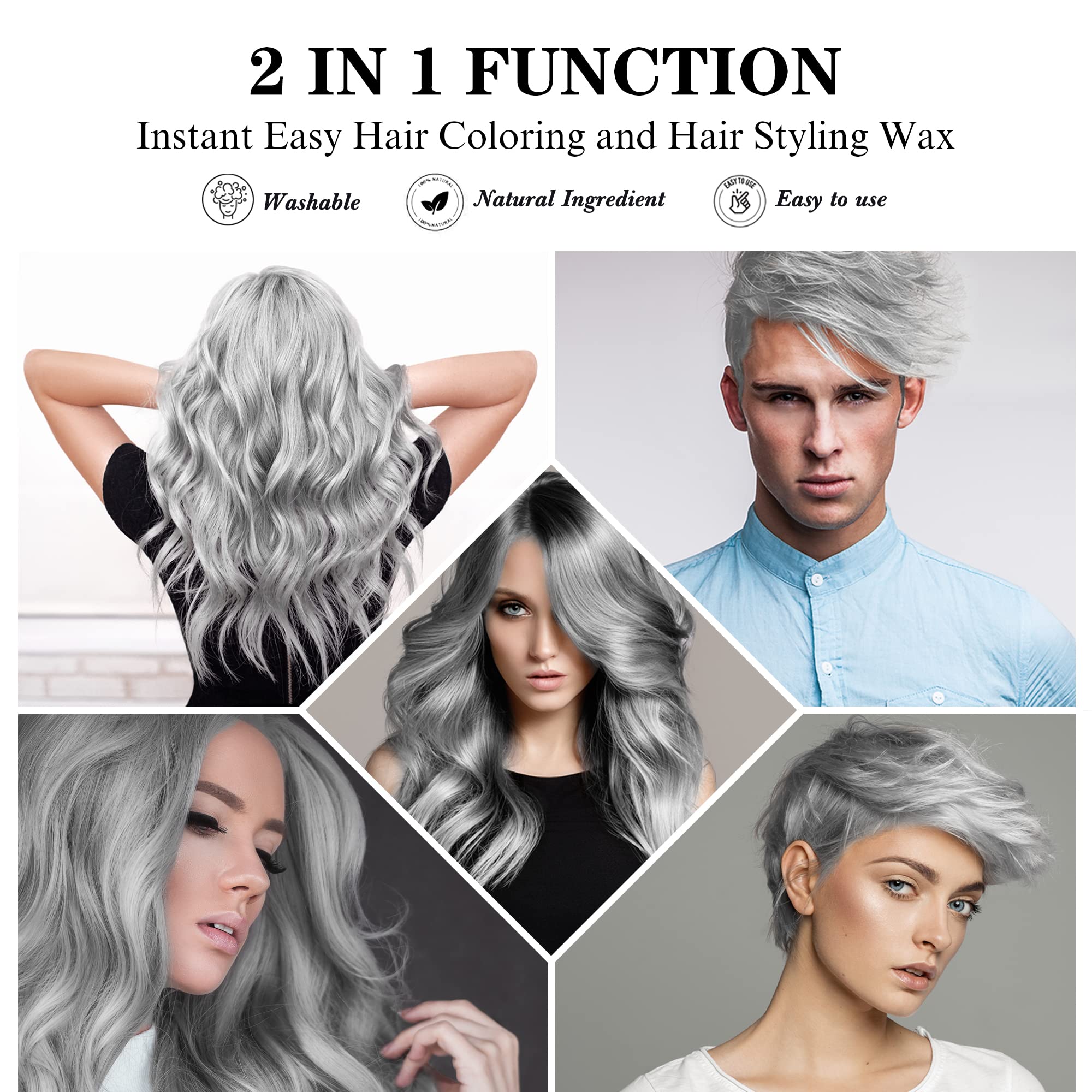 Crème coiffage Mifeloy couleur gris argenté pour modelage facile