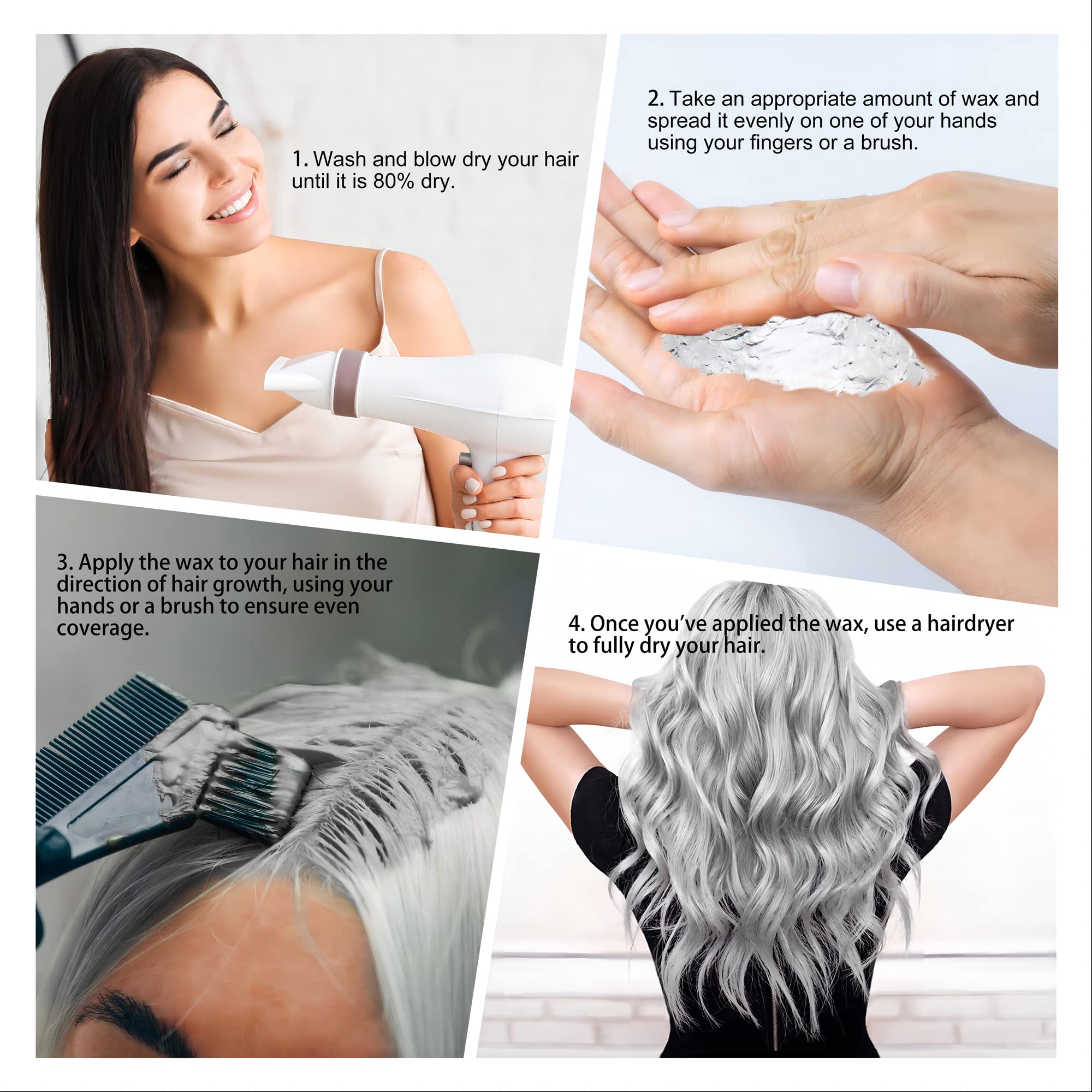 Pommade coiffante Mifeloy couleur gris argenté pour style durable