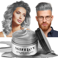 Mifeloy Wax Colorant Cheveux Gris Argent : couleur instantanée et tenue légère.