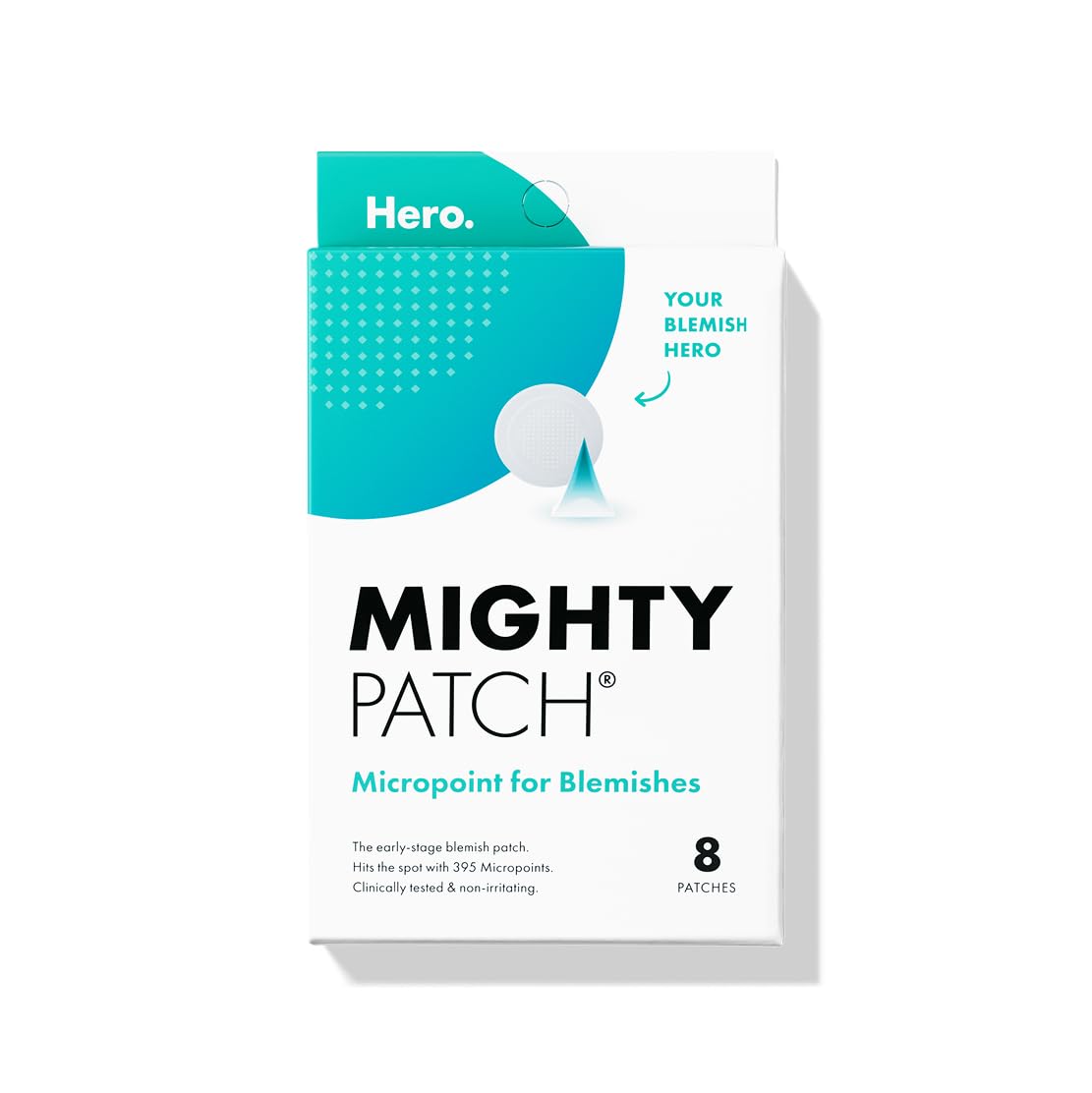 Mighty Patch Micropoint Large sur emballage, pratique et prêt à l'emploi.
