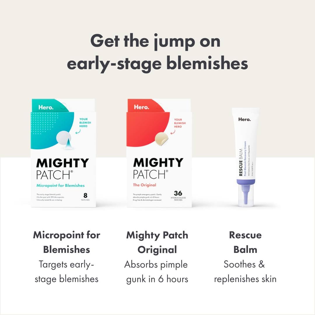 Mighty Patch Micropoint Large utilisation quotidienne discrète du soin visage.