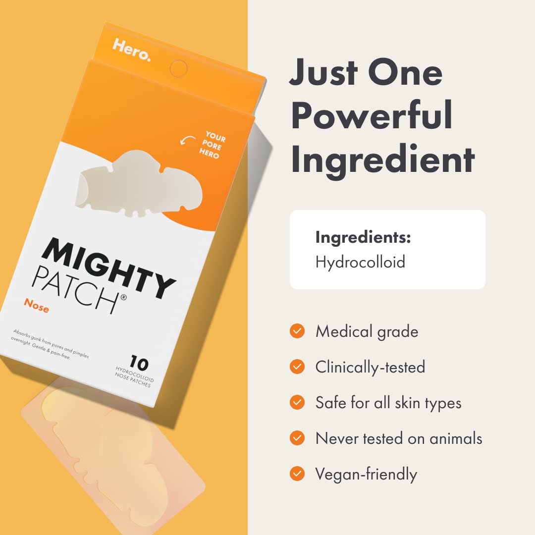 Mighty Patch Nose: approuvé par dermatologues pour une utilisation sans irritation.