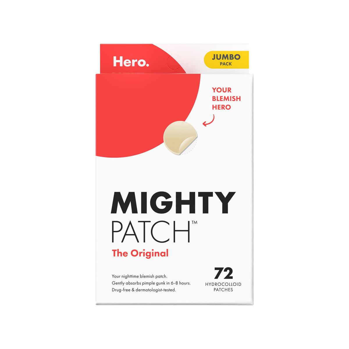 Mighty Patch Original on skin overnight for a clearer-looking complexion.