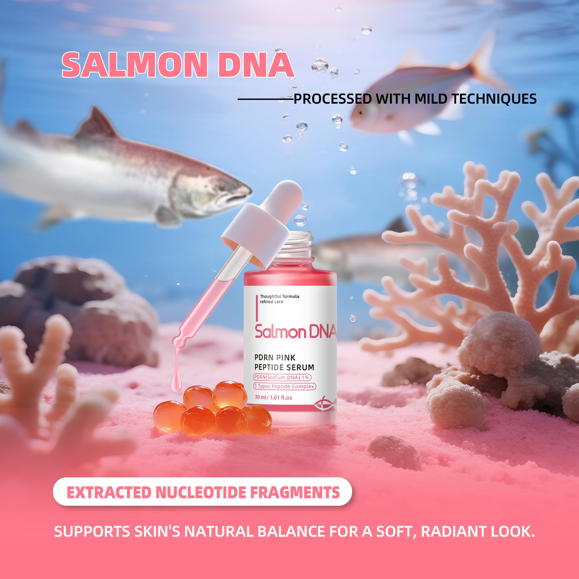 Sérum PDRN de Mignor avec 5 peptides – hydratation ciblée et nourrissante.