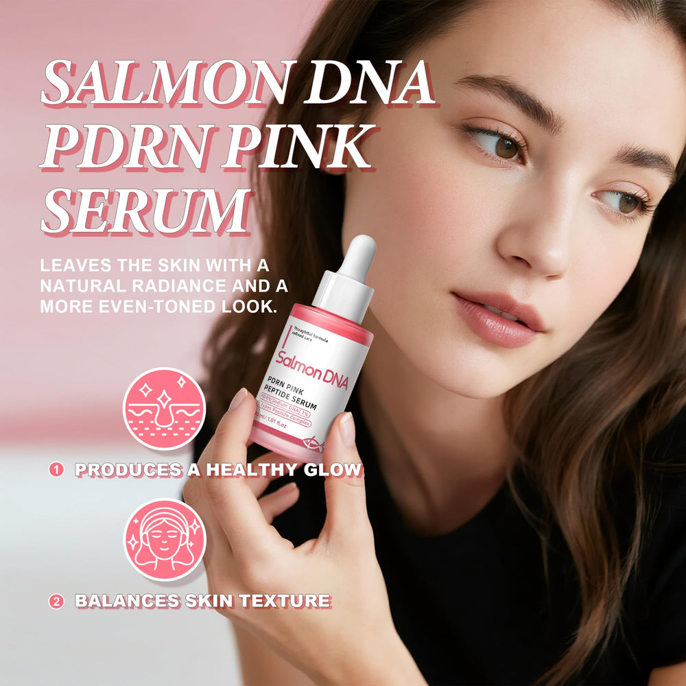 Application faciale du sérum PDRN Mignor prête à l’emploi.