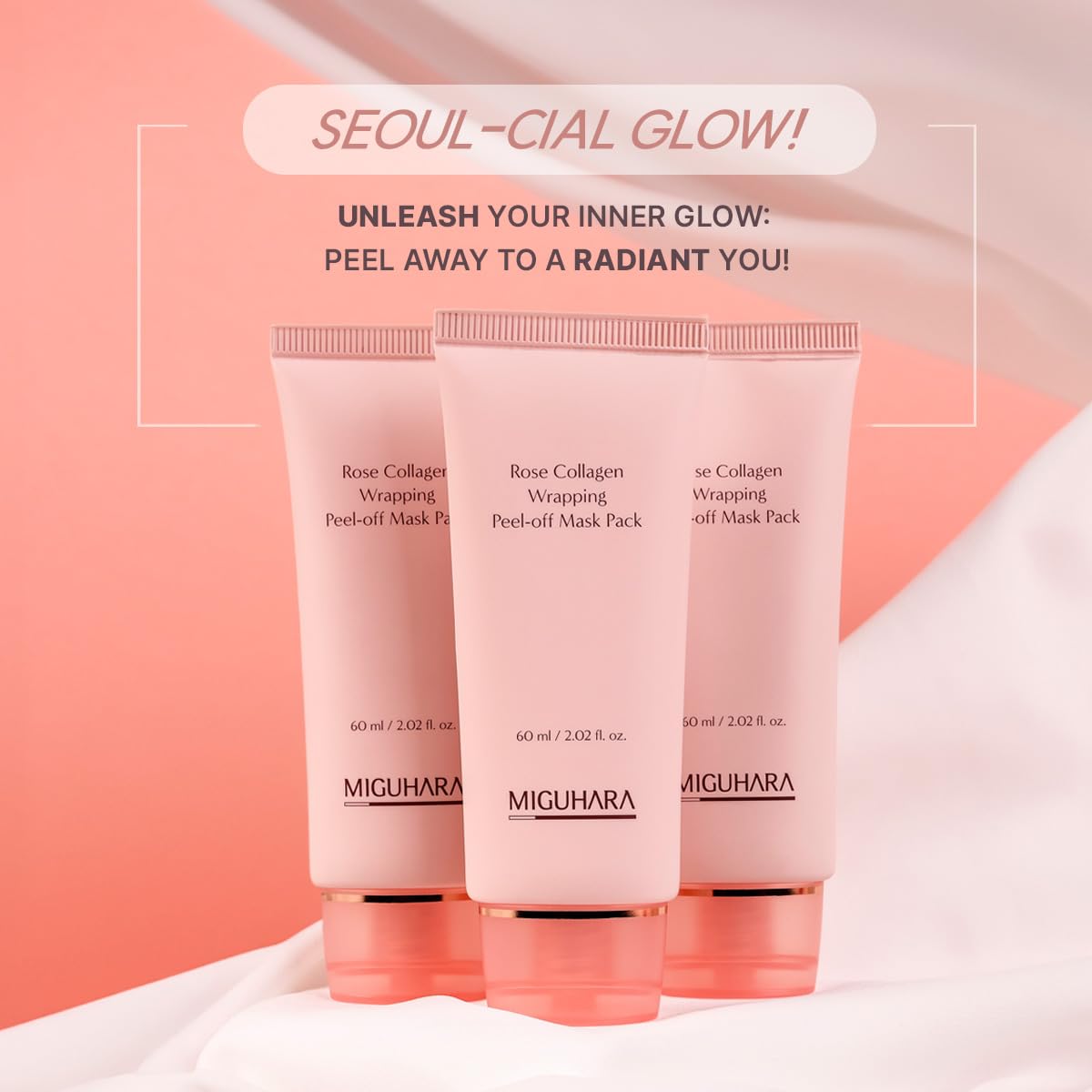 MIGUHARA Rose Collagen : éclat lumineux et teint frais après utilisation.