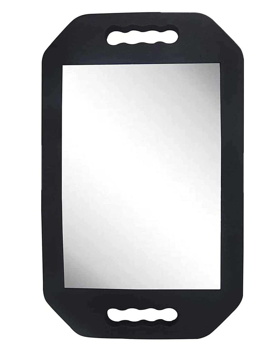 MIHAGUTY Miroir à main rectangulaire double poignée, vue étendue pour une coupe précise.