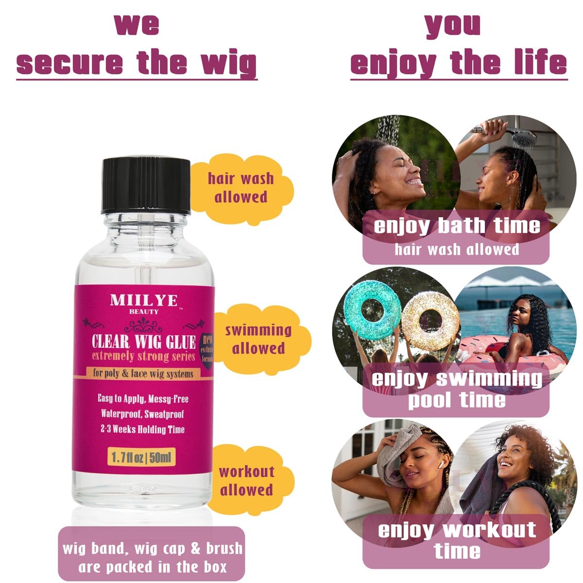 Bande de fixation MIILYE BEAUTY pour perruques frontales